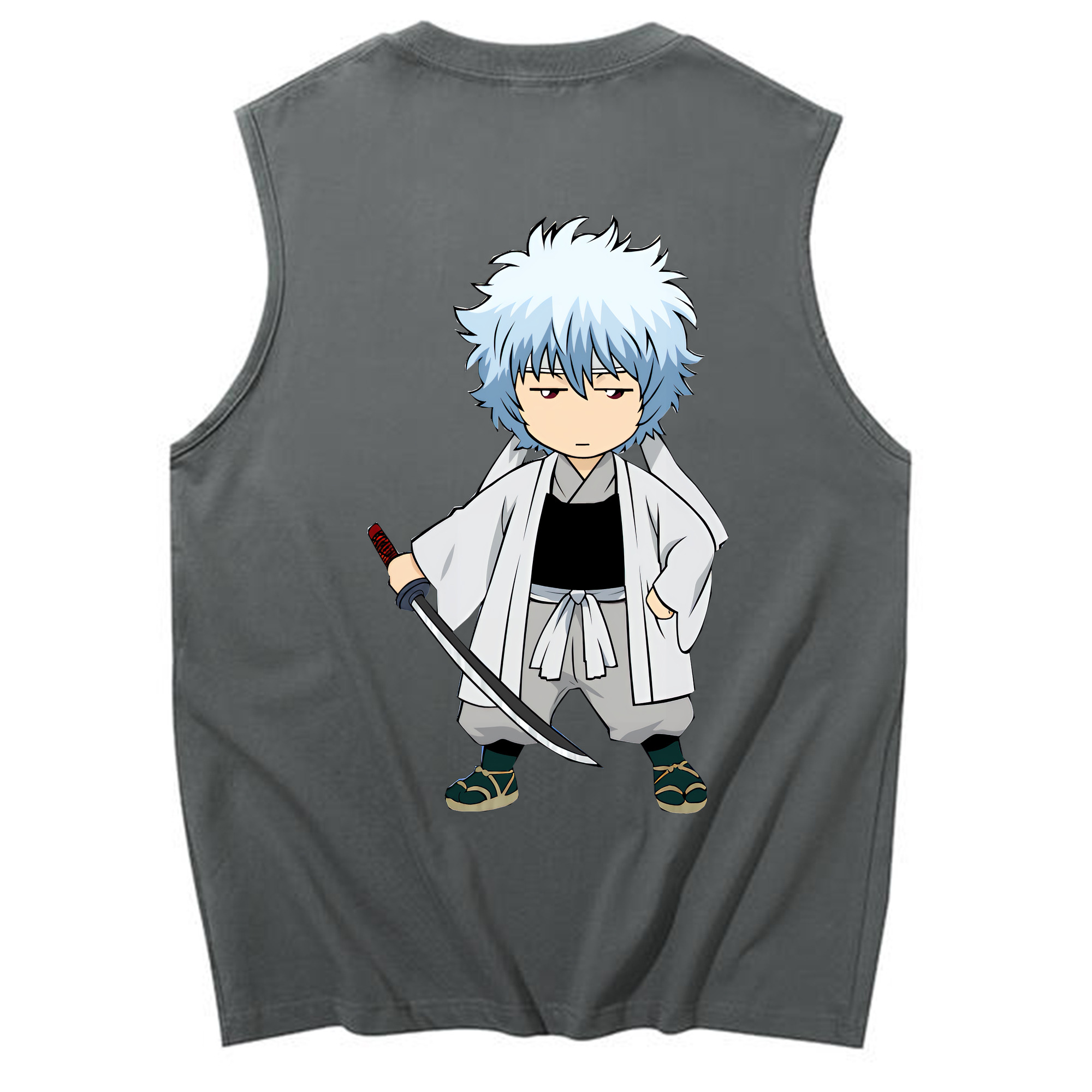 （画像用） ぎんたま 坂田銀時（さかたぎんとき） 神楽 志村新八（しむら しんぱち） GINTAMA Sakata Gintoki Kagura Shimura Shinpachi コットン100％タンクトップ（背面プリント）